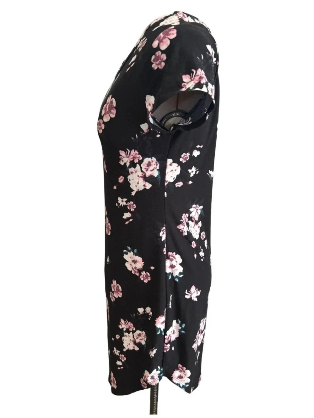 NWOT No Boundaries Black Floral Scoop-Neck Tunic Dress Size XL